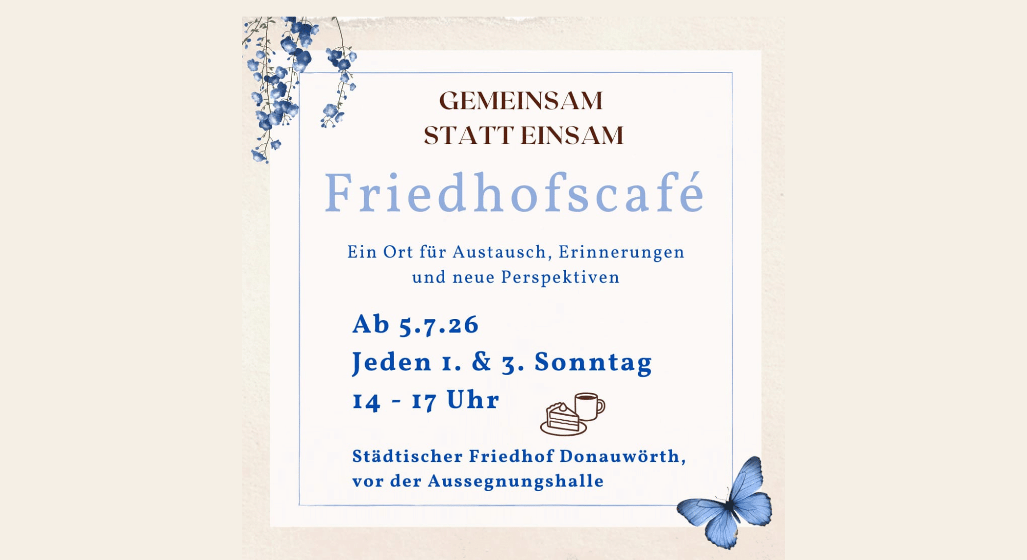 Neues Friedhofscafé in Donauwörth lädt zu Begegnung und Austausch ein
