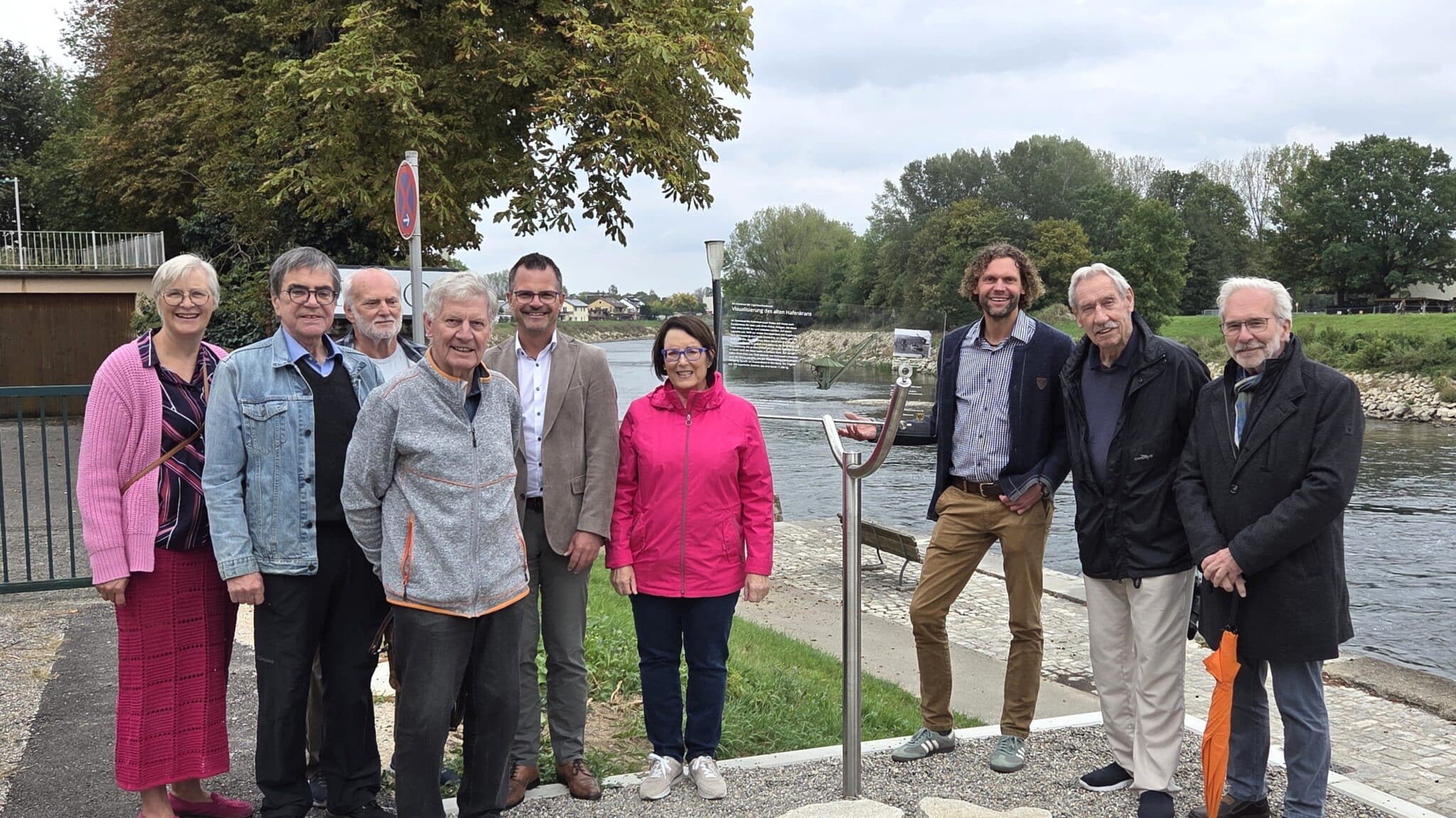Visualisierung eines historischen Drehkrans am Alten Hafen in Donauwörth